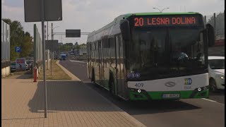 Poland Białystok bus 20 ride from 1000lecia PP 465 to Sienkiewicza 142 [upl. by Adelric]