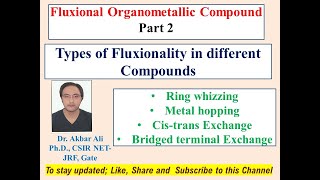 Classification of Fluxional Organometallic Compounds Organometallic Compounds MSc CSIR NETJRF [upl. by Leba689]