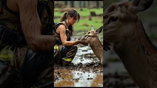 Rescuing a Deer Stuck in the Mud animalrescue arcticanimals polarbear sealpup heartwarming [upl. by Partridge346]