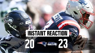 INSTANT REACTION Patriots fall to Seahawks in overtime 2320 [upl. by Phenica222]