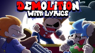 Demolition WITH LYRICS By RecD Ft Cyan  Friday Night Funkin THE MUSICAL Eddsworld FNF Mod [upl. by Martyn]