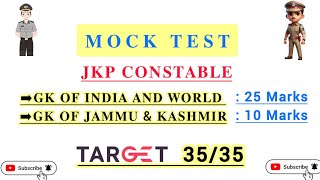 Mock Test 9 JKP Constable Exam  GK of India GK of J and K  GK 35 Marks ‎TheAspirants01 [upl. by Laughton840]