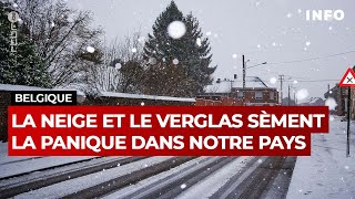 Belgique  la neige et le verglas sèment la panique  RTBF Info [upl. by Sedgewinn]