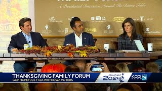 DeSantis Ramaswamy share emotional stories of miscarriage at The Family Leader Thanksgiving forum [upl. by Jemima]