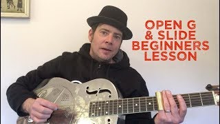 Open G Slide amp Guitar Beginners Lesson [upl. by Sillsby167]