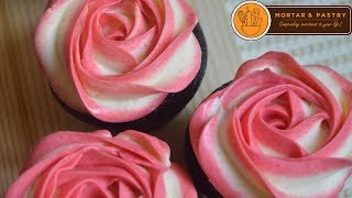 TWO TONE ROSETTE BUTTERCREAM  Ep 31  Mortar and Pastry [upl. by Linda]