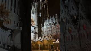 Sagrada Familia beautiful view at night😍 travel barcelona sagradafamília night view earth [upl. by Anovahs607]