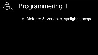 Metoder 3 Variabler synlighet scope [upl. by Noda]