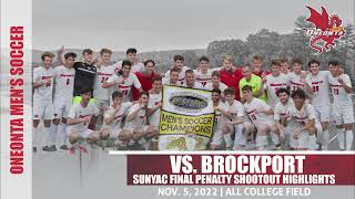 2022 Mens Soccer SUNYAC Final Oneonta vs Brockport Highlights [upl. by Rudyard]