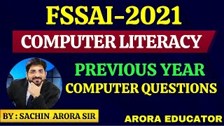 FSSAI Recruitment 2021  FSSAI Computer Literacy Previous Year Question Paper  FSSAI Classes [upl. by Jecoa483]