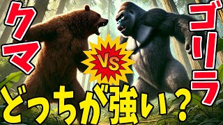 クマとゴリラってどっちが強いの？？AIに考察させてみた！【動物雑学】 [upl. by Eiddam]