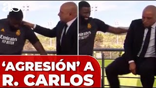 RÜDIGER AGREDE a ROBERTO CARLOS en directo  REAL MADRID FINAL CHAMPIONS LEAGUE 2024 Media Day [upl. by Giesecke561]