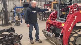 How to hook up attachment to a Takeuchi skid steer [upl. by Dami503]