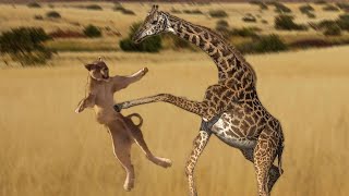 Extreme fight Lion vs Giraffe 2  Wild Animals Attack [upl. by Lasonde837]