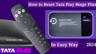 How to Reset  TATA PLAY BINGE PLUS SetTop Box  Easy way  tataplaybinge tataplaydth tataplay [upl. by Oag]