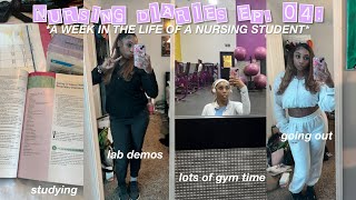 NURSING DIARIES EP 04 lab demos going outside lots of studying gym timeee [upl. by Feenah]