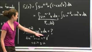 Integrating sinnx Using Reduction  MIT 1801SC Single Variable Calculus Fall 2010 [upl. by Figone]