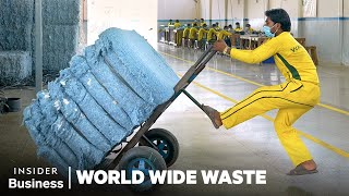 How Millions Of Jeans Get Recycled Into New Pairs  World Wide Waste  Insider Business [upl. by Everett]