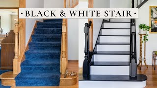 Painting our Stair Black amp White  Stair Reno Pt 2 [upl. by Ellasal502]