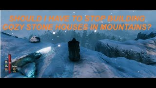 Building cozy stone mountain house  Valheim [upl. by Anderea]