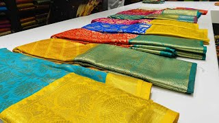 Pachaiyappas silks gift silk sarees 999Rs unique ampTrendy silver Zaricopper Zari sarees…… [upl. by Esorrebma266]