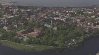 Trondheim Munkholmen Nidarosdomen NTNU Tyholttårnet  Flying Over Norway [upl. by Lenard969]