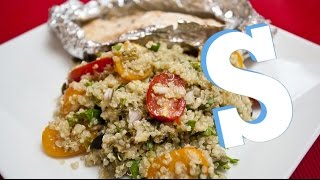 Quinoa Salad with Baked Salmon Recipe  SORTED [upl. by Inus]