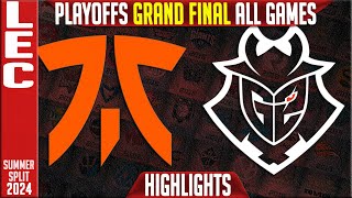 FNC vs G2 Highlights ALL GAMES  GRAND FINAL LEC Playoffs Summer 2024  Fnatic vs G2 Esports [upl. by Wrennie]