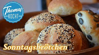 Sonntagsbrötchen backen  einfach und lecker  Brot backen [upl. by Notxarb]