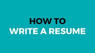 How To Write A Resume [upl. by Mitchel875]