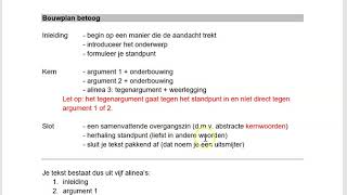 Bouwplan voor het schrijven van een betoog deel 1 bovenbouw havovwo [upl. by Luapnaej8]