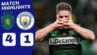 Sporting vs Man City 41 HIGHLIGHTS  Viktor Gyokeres Goal vs Man City Amorim vs Pep [upl. by Silado]