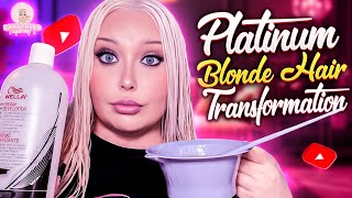 🥶ICY🥶 Platinum Blonde Hair for LESS than 25 DIY [upl. by Ittap]