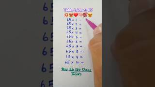 Multiplication table trick of 65🤩💥🧠💯❤ maths multiplication mathstricks table shorts foryou [upl. by Nalyk]