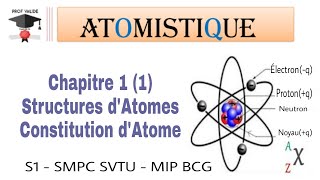 2 Atomistique  chapitre 1 1 Structure des ATOMES constitution datome S1 SMPC SVTU MIP BCG [upl. by Enorel]