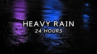 Heavy Rain for 24 Hours to Sleep FAST Rain Sounds at Night to Study Relax Block Noise [upl. by Anthe131]