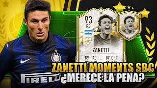 ¡SOLUCIÓN MÁS BARATA SBC JAVIER ZANETTI ICONO MOMENTOS 89  300K  ¿MERECE LA PENA  FIFA 22 [upl. by Ettevy]