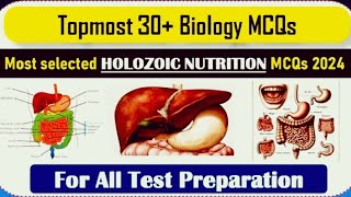 Holozoic Nutrition Mcq Part3  Biology class XI Sindh board  Biology Imp Mcq for competitive exams [upl. by Gnilsia886]