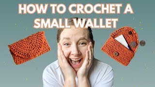 How to crochet a small wallet quick crochet project easy crochet wallet [upl. by Faina]