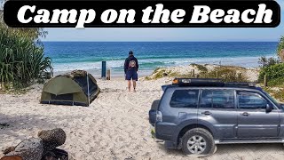 Bribie Island Camping  Ocean Beach Camping Site Tour 4x4 Driving amp Forts  Queensland Australia [upl. by Suiramad]