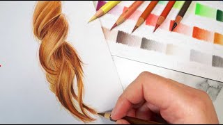 How to Draw Ginger Hair  Polychromos Colour Pencil Tutorial [upl. by Gavrah133]