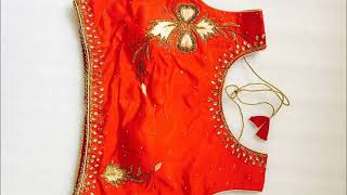 Latest Designer Embroidery Saree Blouse Designs Catalogue [upl. by Novets650]