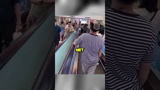 Hair Flipp Escalator Prank Gone Right SengGe shorts [upl. by Aihsila]