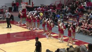 NCC Cheerleaders 2014  Basketball game sideline cheer routine North Central College Naperville Il [upl. by Nabroc]