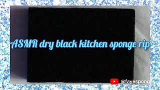 ASMR dry black crunchy crispy kitchen sponge rip Ripping sponges 🧽 [upl. by Anifad42]