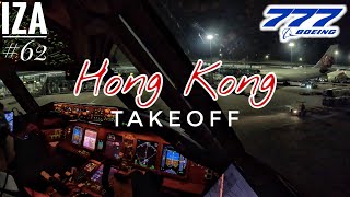 B777 HKG 🇭🇰 Hong Kong  TAKEOFF 07R  4K Cockpit View  ATC amp Crew Communications [upl. by Gussy]