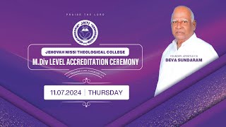 🔴LIVE  JEHOVAH NISSI THEOLOGICAL COLLEGE  MDIV LEVEL ACCREDITATION CEREMONY  11072024 JNTI [upl. by Ecnerual]