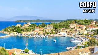 Kassiopi with his beautiful castle Walking tour 4k Corfu Island  Greece 2023 [upl. by Yknarf]