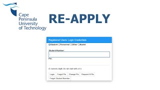 How to reapply at CPUT  Upgrading or Returning applicant [upl. by Sparke]