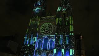 Chartres en lumière fête Noël  Cathédrale NotreDame [upl. by Castillo722]